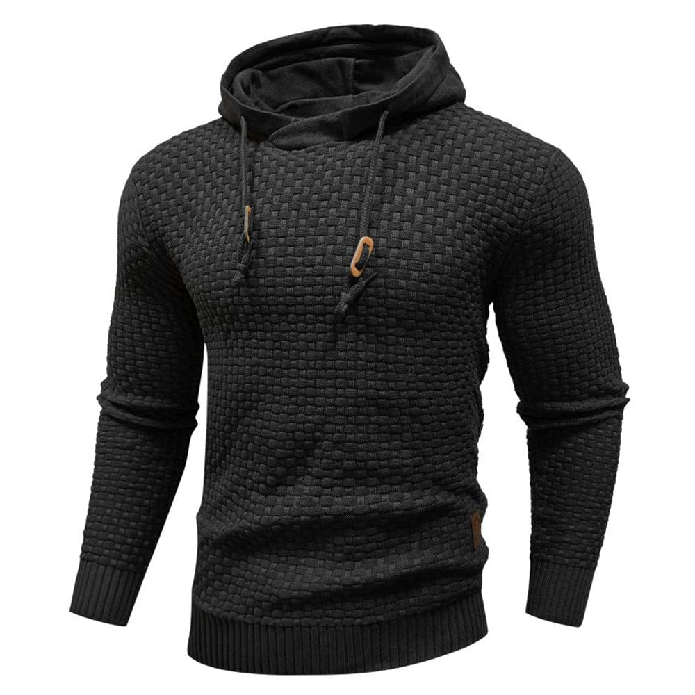 Sudadera con capucha robusta para hombre con textura de gofre: cálida, duradera y cómoda.