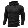 Sudadera con capucha robusta para hombre con textura de gofre: cálida, duradera y cómoda.