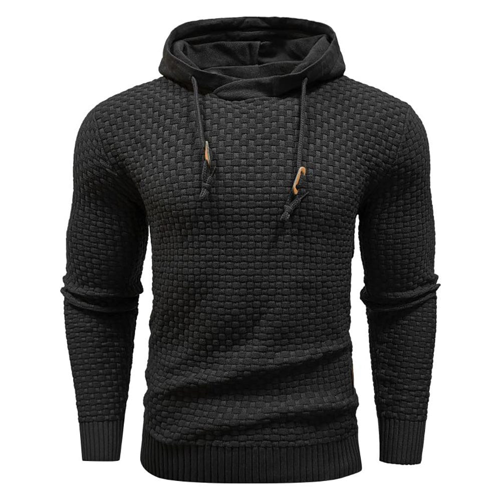 Sudadera con capucha robusta para hombre con textura de gofre: cálida, duradera y cómoda.