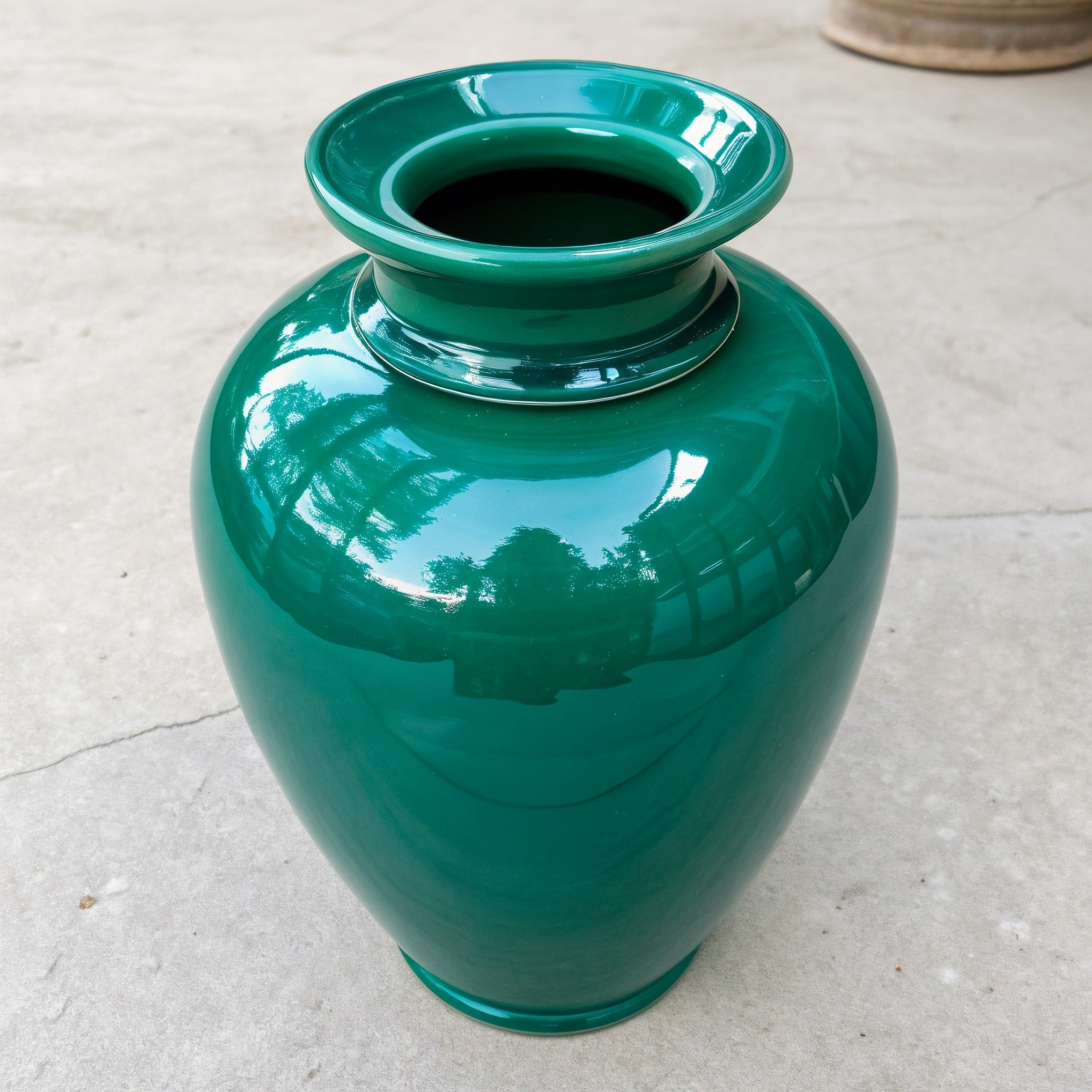 Tiendalodama Jarrón Moderno Verde Esmeralda — vista frontal completa