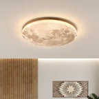Lámpara de techo LED redonda empotrable Nordic de madera y PVC, 1 luz