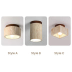 Lámpara de techo Cilestic Travertin Hout E27/E26 Beige Hal Slaapkamer Woonkamer Scandinavisch Diseño moderno Natuurlijke Plafondverlichting