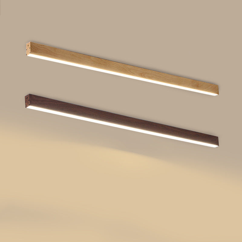 Gang Plafondlamp Hout Langwerpig 60cm 100cm 120cm Ingebouwde LED Lijnlamp Aluminio Hal