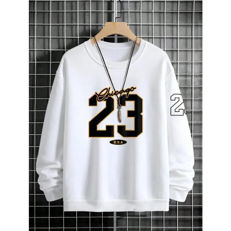 Sudadera cálida para hombre – Cuello redondo relajado, felpa, estilo casual