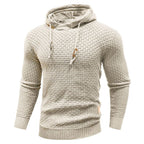 Sudadera con capucha robusta para hombre con textura de gofre: cálida, duradera y cómoda.