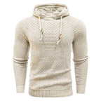 Sudadera con capucha robusta para hombre con textura de gofre: cálida, duradera y cómoda.