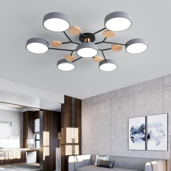 Lámpara de techo LED escandinava de diseño molecular con luz ambiental moderna