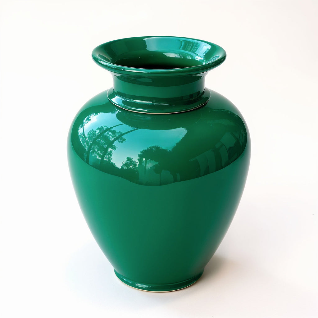 Tiendalodama Jarrón Moderno Verde Esmeralda — perfil lateral completo