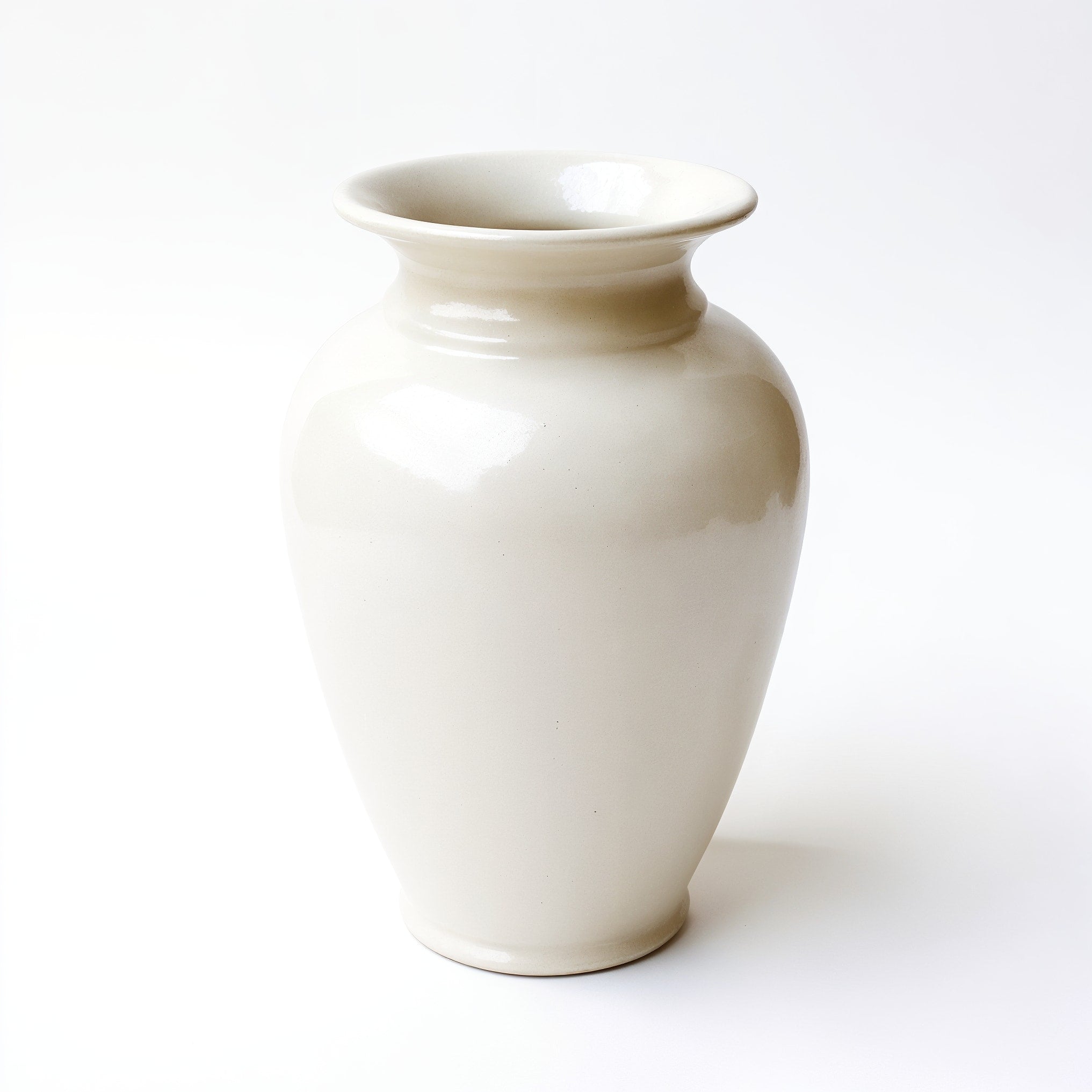 Tiendalodama Jarrón Decorativo Blanco Puro — perfil lateral mostrando la silueta