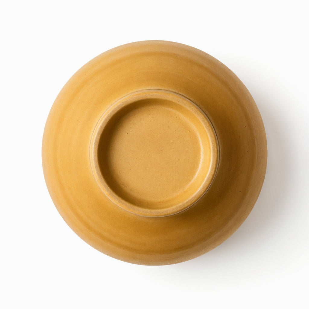Tiendalodama Jarrón Cuello Ancho Ocre — vista inferior mostrando la base