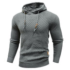 Sudadera con capucha robusta para hombre con textura de gofre: cálida, duradera y cómoda.