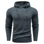 Sudadera con capucha robusta para hombre con textura de gofre: cálida, duradera y cómoda.