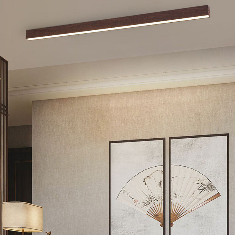 Gang Plafondlamp Hout Langwerpig 60cm 100cm 120cm Ingebouwde LED Lijnlamp Aluminio Hal