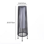 Lámpara de pie LED redonda vertical moderna minimalista, impermeable, de hierro y ratán para patio exterior