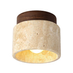 Lámpara de techo Cilestic Travertin Hout E27/E26 Beige Hal Slaapkamer Woonkamer Scandinavisch Diseño moderno Natuurlijke Plafondverlichting