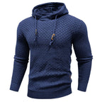 Sudadera con capucha robusta para hombre con textura de gofre: cálida, duradera y cómoda.