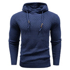 Sudadera con capucha robusta para hombre con textura de gofre: cálida, duradera y cómoda.