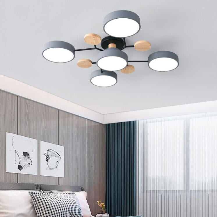 Lámpara de techo LED escandinava de diseño molecular con luz ambiental moderna