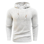 Sudadera con capucha robusta para hombre con textura de gofre: cálida, duradera y cómoda.