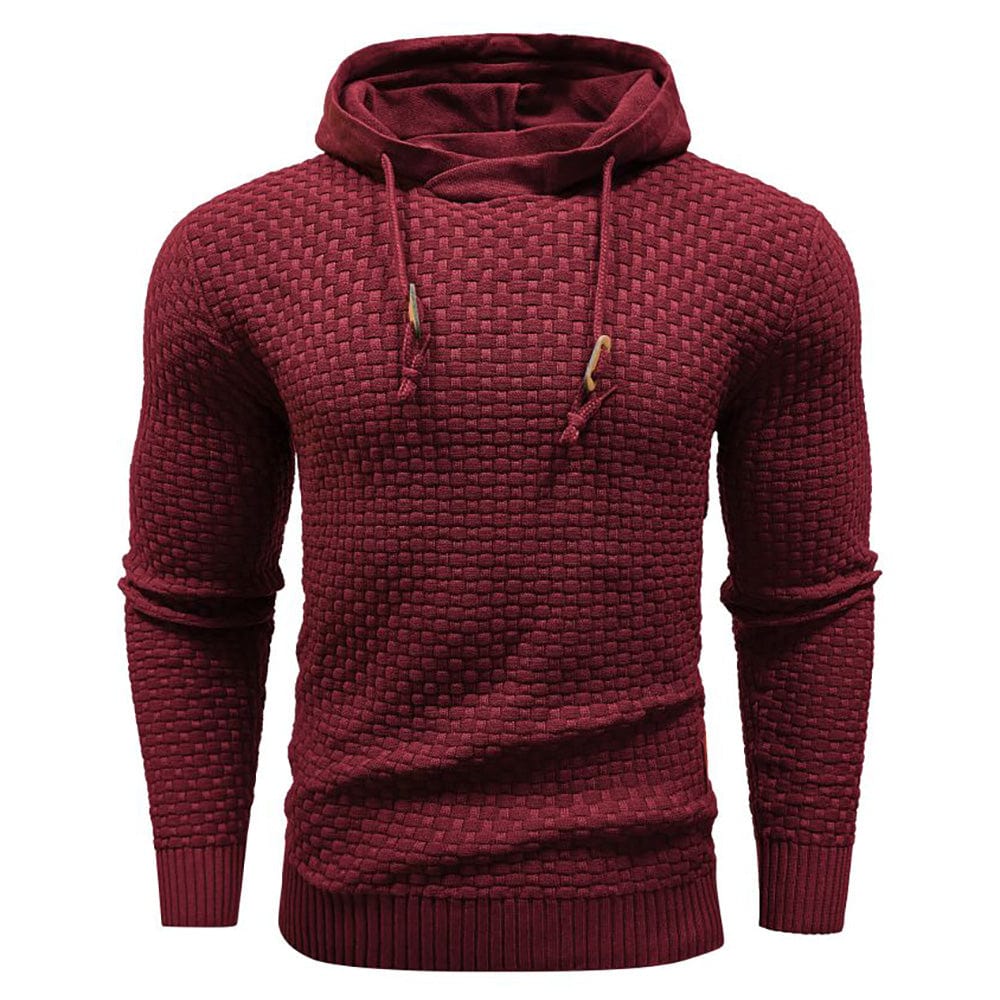 Sudadera con capucha robusta para hombre con textura de gofre: cálida, duradera y cómoda.