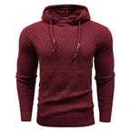 Sudadera con capucha robusta para hombre con textura de gofre: cálida, duradera y cómoda.