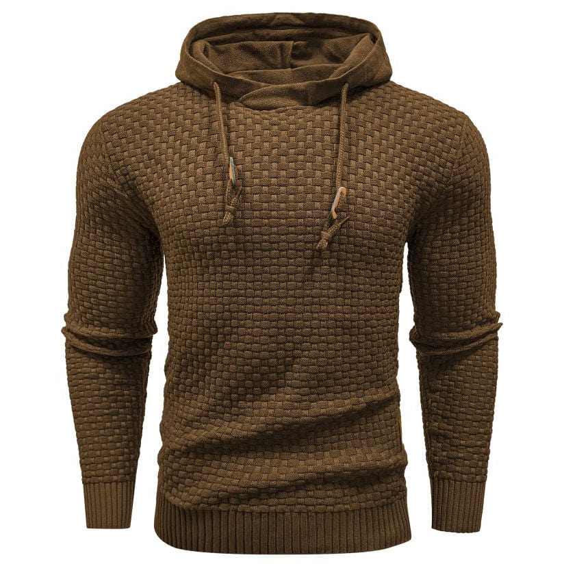 Sudadera con capucha robusta para hombre con textura de gofre: cálida, duradera y cómoda.