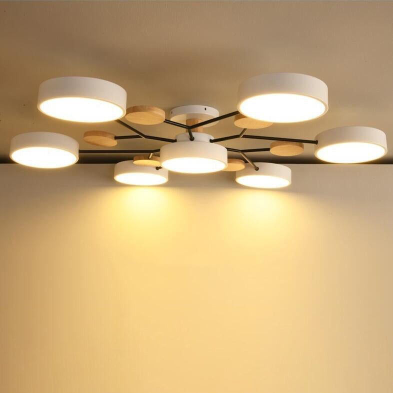 Lámpara de techo LED escandinava de diseño molecular con luz ambiental moderna