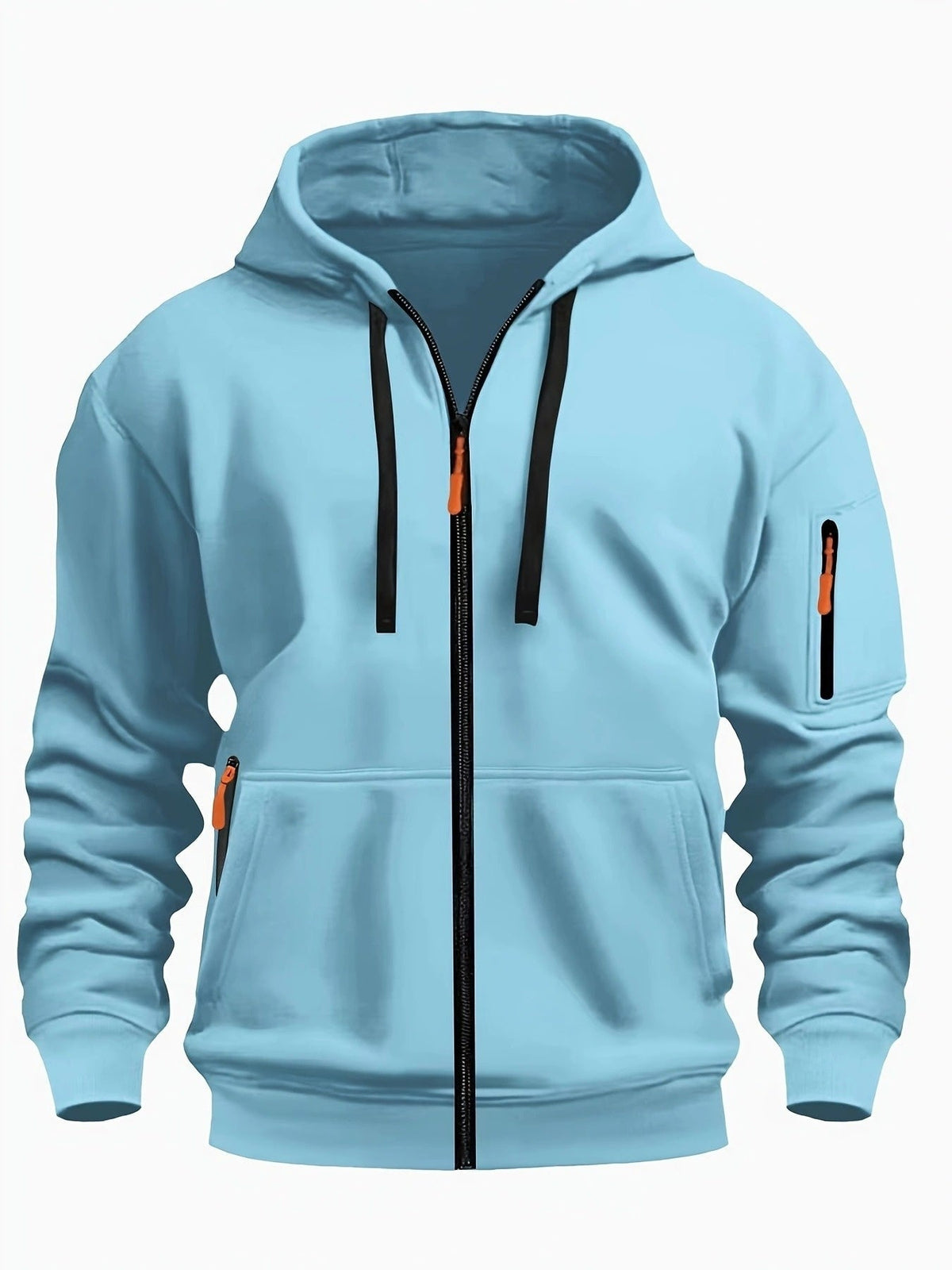 Sudadera con capucha y cremallera para hombre – Sudadera informal para exteriores