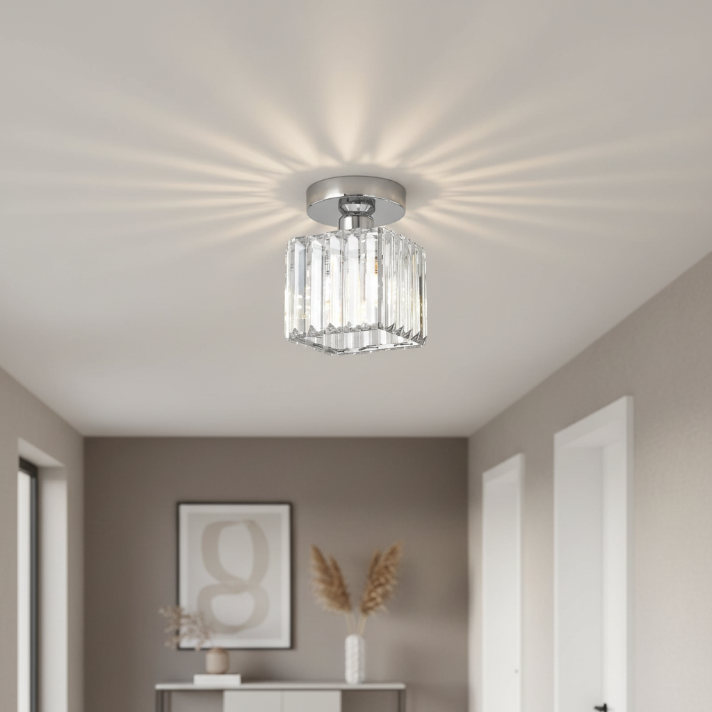Lámpara de techo Kristal Zwart Zilver Goud E27 Opbouw Modern Hal Woonkamer
