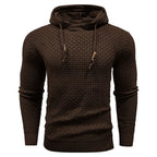 Sudadera con capucha robusta para hombre con textura de gofre: cálida, duradera y cómoda.