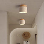 Lámpara de techo Cilestic Travertin Hout E27/E26 Beige Hal Slaapkamer Woonkamer Scandinavisch Diseño moderno Natuurlijke Plafondverlichting
