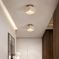Lámpara de techo Cilestic Travertin Hout E27/E26 Beige Hal Slaapkamer Woonkamer Scandinavisch Diseño moderno Natuurlijke Plafondverlichting