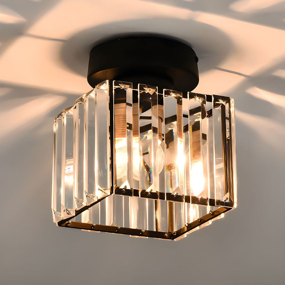Lámpara de techo Kristal Zwart Zilver Goud E27 Opbouw Modern Hal Woonkamer