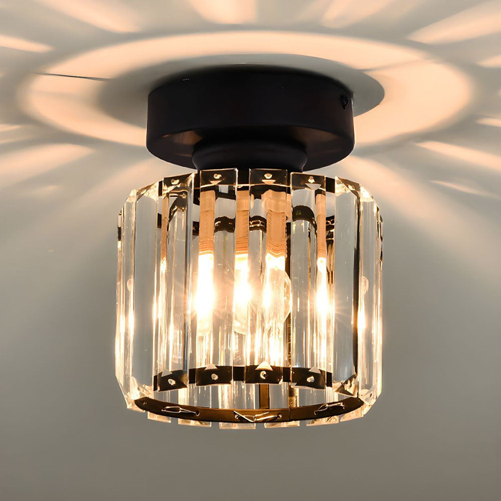 Lámpara de techo Kristal Zwart Zilver Goud E27 Opbouw Modern Hal Woonkamer