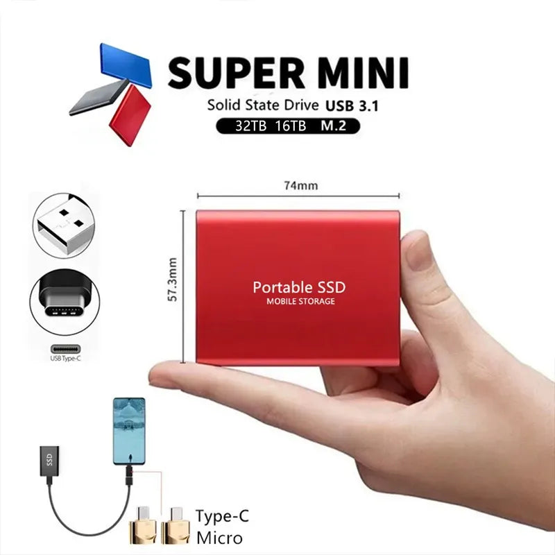 Disco duro externo SSD Almacenamiento en disco duro SSD 1 2 4 8 12 16 32 64 TB Externo