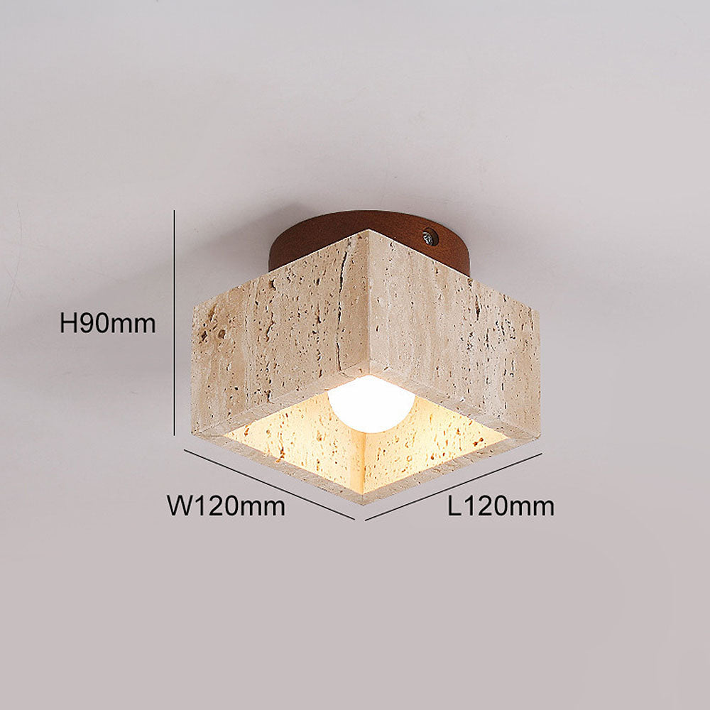 Lámpara de techo Cilestic Travertin Hout E27/E26 Beige Hal Slaapkamer Woonkamer Scandinavisch Diseño moderno Natuurlijke Plafondverlichting