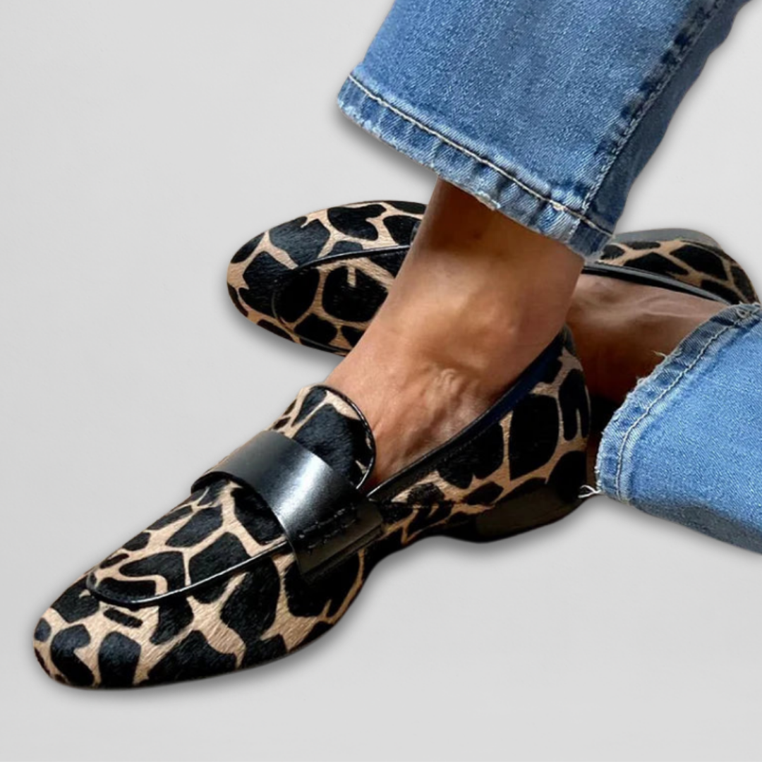 Stijlvolle Dames Mocassins met Dierenprint y Comfortabele Flexibele Zool