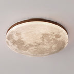 Lámpara de techo LED redonda empotrable Nordic de madera y PVC, 1 luz
