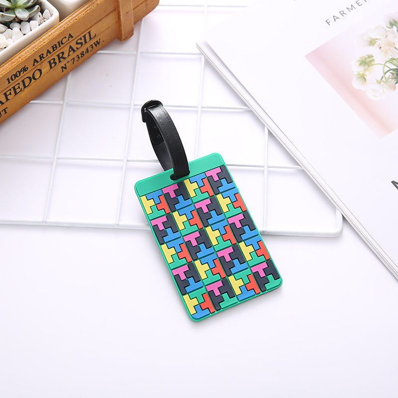 Etiqueta de equipaje de viaje unisex con estampado geométrico