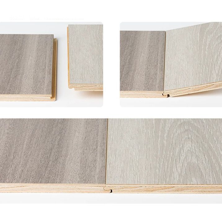 Suelo laminado de madera maciza natural E0 de 49" x 8" de ancho, con sistema de clic y resistente al agua.