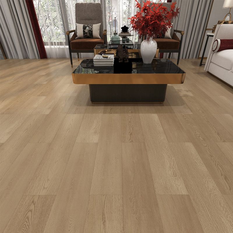 Suelo laminado de madera maciza natural E0 de 49" x 8" de ancho, con sistema de clic y resistente al agua.