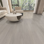 Suelo laminado de madera maciza natural E0 de 49" x 8" de ancho, con sistema de clic y resistente al agua.