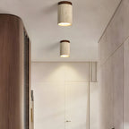 Lámpara de techo Cilestic Travertin Hout E27/E26 Beige Hal Slaapkamer Woonkamer Scandinavisch Diseño moderno Natuurlijke Plafondverlichting