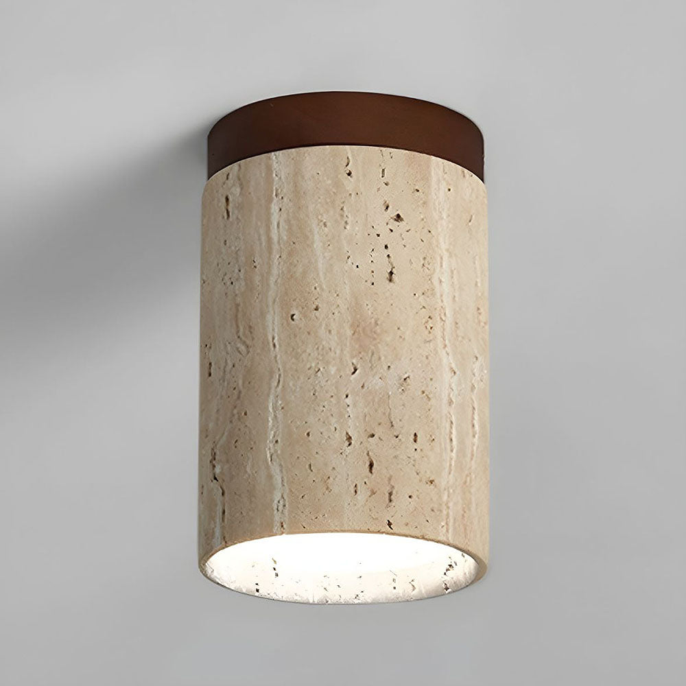 Lámpara de techo Cilestic Travertin Hout E27/E26 Beige Hal Slaapkamer Woonkamer Scandinavisch Diseño moderno Natuurlijke Plafondverlichting
