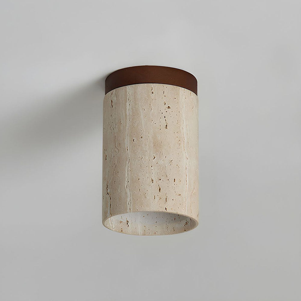 Lámpara de techo Cilestic Travertin Hout E27/E26 Beige Hal Slaapkamer Woonkamer Scandinavisch Diseño moderno Natuurlijke Plafondverlichting