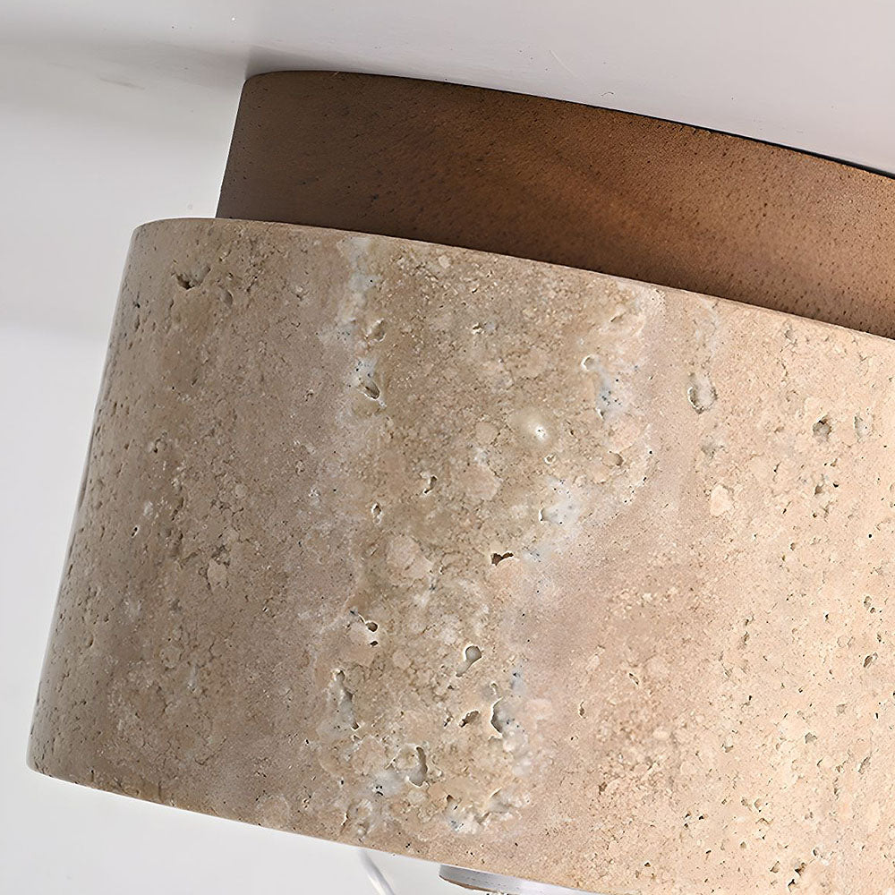 Lámpara de techo Cilestic Travertin Hout E27/E26 Beige Hal Slaapkamer Woonkamer Scandinavisch Diseño moderno Natuurlijke Plafondverlichting