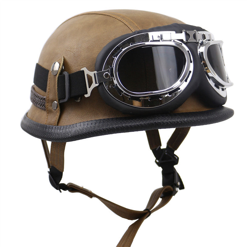 Casco de motocicleta de estilo vintage con gafas