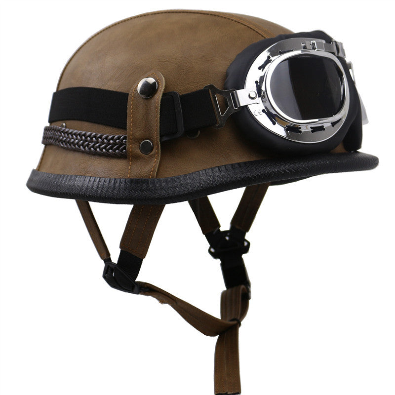 Casco de motocicleta de estilo vintage con gafas