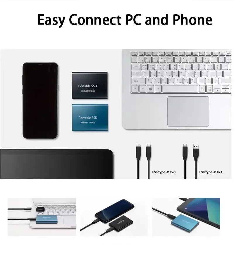 Disco duro externo unisex de estado sólido de 4 TB con USB 3.1 y tipo C