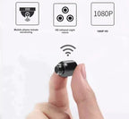 Mini cámara de seguridad WiFi con visión nocturna HD para el hogar, niños y mascotas.
